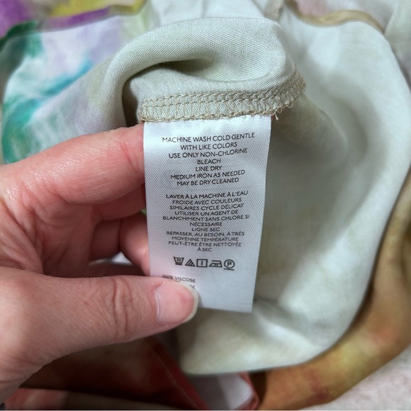 NWT Anthropologie Multicolor Midi Long Sleeve Tie Front Shirt Dress Size Large - Picture 5 of 15